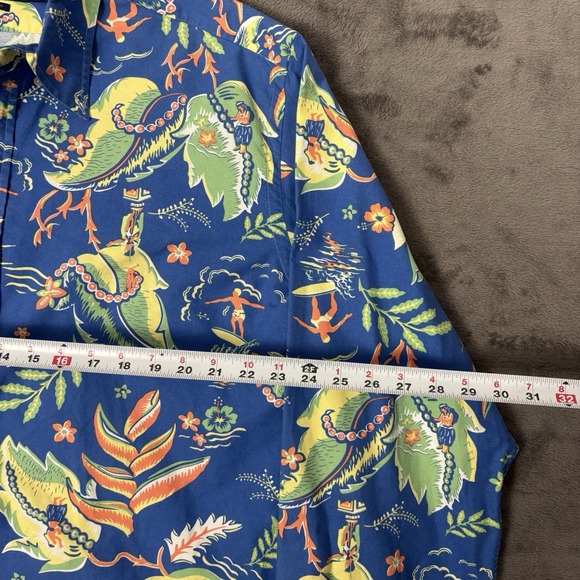 Ralph Lauren Hawaiian Button Down Shirt Men's 2XLT Blue Tropical Surfer Vacation - Picture 5 of 8